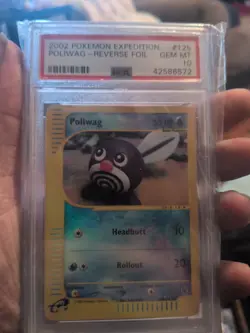 Pokemon TCG 2002 Expedition Poliwag 125/165 Reverse Holo Foil PSA 10 - Image 1