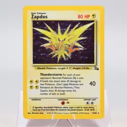 Pokemon TCG - Zapdos 15/62 Fossil Holo Rare WOTC - EXC/NM Corrected Holo - Image 2