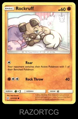 ROCKRUFF 123/236 C COSMIC ECLIPSE POKEMON LP - Image 2
