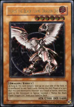 Yu-Gi-Oh! Horus The Black Flame Dragon LV6 SOD-EN Ultimate Rare [EX-NM]| EN 2004 - Image 1
