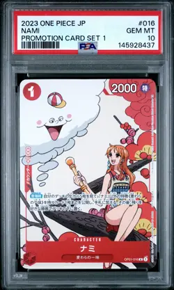 2023 ONE PIECE JAPANESE PROMOS PROMOTION CARD SET 1 #016 NAMI PSA 10 - Image 1
