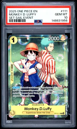 2025 ONE PIECE PROMOS SET SAIL EVENT #111 MONKEY D. LUFFY PSA 10 - Image 1