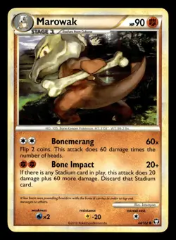 Marowak 44/102 Uncommon HGSS Triumphant Pokemon LP - Image 1