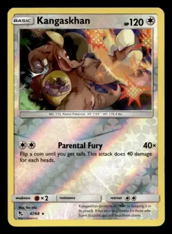 Kangaskhan 47/68 Rare Hidden Fates Reverse Holo Pokemon NM - Image 1