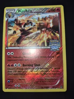2014 Carte Pokemon Furious Fists Holo National Championships Staff Blaziken LP - Image 1