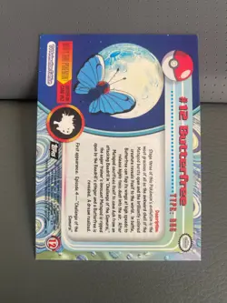1999 Pokemon Topps TV Animated Series - Textured Foil - #12 Butterfree - EXC - Image 2