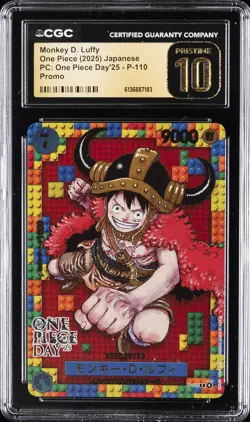 2025 ONE PIECE PC: ONE PIECE DAY'25 #P-110 MONKEY D. LUFFY CGC 10 PRISTINE - Image 1
