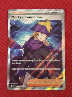 Pokemon TCG - Morty’s Conviction Full Art Trainer Card 201/162 Temporal Forces - Image 1