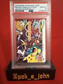 2005 Pokemon Jr Orange Card Pikachu, Mchlx/others Jr East Stamp Rally Phone Card - Image 1