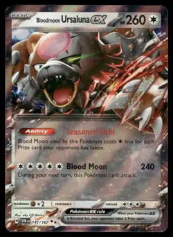 Pokemon Cards Bloodmoon Ursaluna ex 141/167 Twilight Masquerade Double Rare NM - Image 1