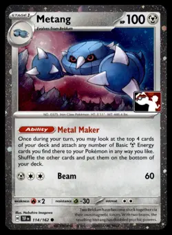 Metang 114/162 Common Prize Pack Series Cards Pokemon Holo Near Mint - Image 1