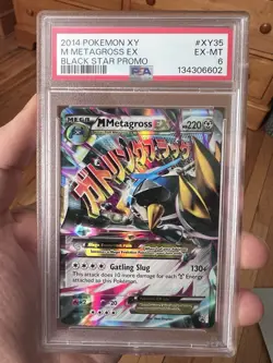 2014 POKEMON XY BLACK STAR PROMO M METAGROSS EX #XY35 PSA 6 EX-MT - Image 1