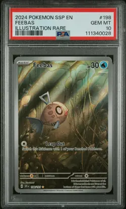 2024 Pokemon SSP EN-Surging Sparks Feebas Illustration Rare PSA 10 #198 - Image 1