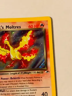 Pokemon TCG Rocket’s Moltress 12/132 Gym Heros Holo Rare LP - Image 3