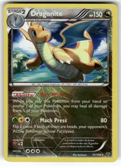 Dragonite 51/108 Rare Roaring Skies Pokemon Reverse Holo Moderately Played - Image 1