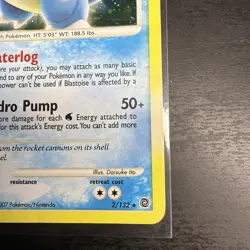 Pokemon Blastoise Lv.52 2/132 Holo Rare Diamond & Pearl Secret Wonders 2007 - Image 5