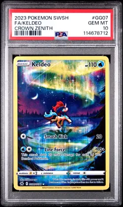 2023 POKEMON SWORD & SHIELD CROWN ZENITH #GG07 FULL ART/KELDEO PSA 10 - Image 1