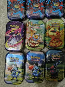 Pokemon TCG Mini Tin Lot Of 16 Tins Empty (Tin And Art Card Only) - Image 4