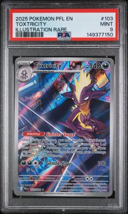 2025 POKEMON PFL EN-PHANTASMAL FLAMES ILLUSTRATION RARE #103 TOXTRICITY PSA 9 - Image 1