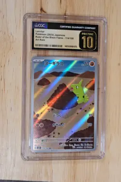 LARVITAR RULER OF THE BLACK FLAME ART RARE HOLO 114/108 POKEMON CGC PRISTINE 10 - Image 1