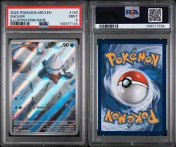 2025 POKEMON MEG EN-MEGA EVOLUTION ILLUSTRATION RARE #140 SNOVER PSA 9 - Image 3
