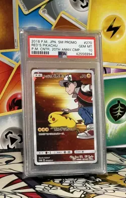 Pokemon SM-P Red's Pikachu 270/SM-P Promo Holo Japanese PSA 10 - Image 1