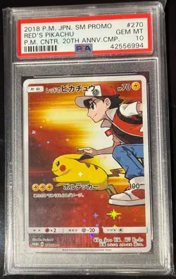 Pokemon SM-P Red's Pikachu 270/SM-P Promo Holo Japanese PSA 10 - Image 3