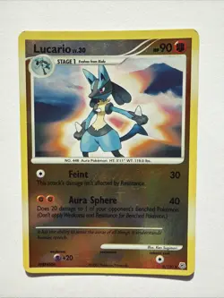 Pokemon Lucario LV. 30 6/130 Reverse Hilo Rare Rare 2007 Diamond & Pearl - Image 1