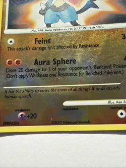 Pokemon Lucario LV. 30 6/130 Reverse Hilo Rare Rare 2007 Diamond & Pearl - Image 5