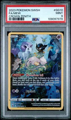 2023 Pokemon Sword And Shield Crown Zenith #GG10 Fa/Mew Crown Zenith PSA 9 - Image 1