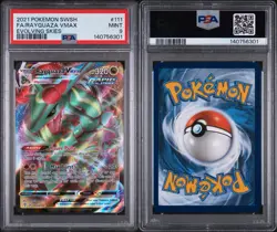 2021 POKEMON SWORD & SHIELD EVOLVING SKIES #111 FULL ART/RAYQUAZA VMAX PSA 9 - Image 3
