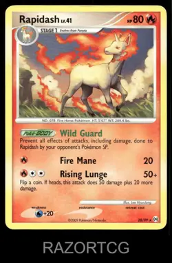 RAPIDASH 28/99 R ARCEUS POKEMON LP - Image 1