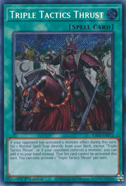 YUGIOH TRIPLE TACTICS THRUST SECRET RA03-EN072 NEAR MINT - Image 1
