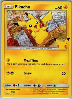 Pikachu - 25/25 Holo McDonald's 25th Anniversary Promos - Pokemon Card - NM - Image 1