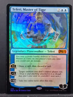 Teferi, Master of Time M21 #293 Showcase Foil Near Mint MTG Magic the Gathering - Image 1