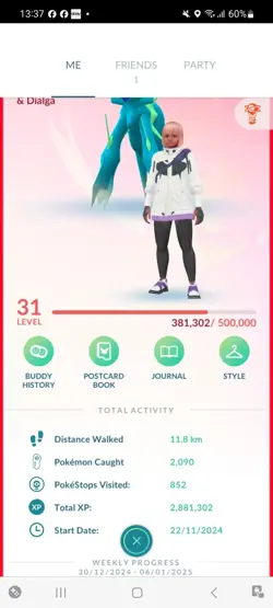 Pokemon Go ( Stage 31 ) Shiny Legendary Dialga (Background)( 9 Shinys ) - Image 1