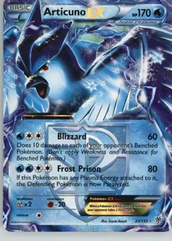 Articuno EX 25/135 Holo EX Rare Plasma Storm Pokemon HP - Image 1