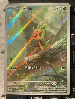 Pokemon Chespin 087/086 ME04: Chaos Rising Illustration Rare Holo NM - Image 1