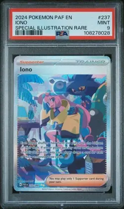 PS 9 Mint Iono 237/091 Pokemon Paldean Fates Holo Special Illustration Rare 2024 - Image 1