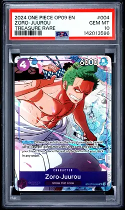 Zoro-Juurou PSA10 2024 One Piece Op09-Emperors New World Treasure Rare #004 - Image 1