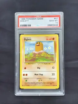 Pokemon Cards: Base Set Common: Diglett 47/102 PSA 10 - Image 1