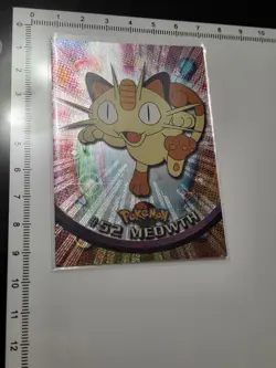 Meowth #52 - BLACK LOGO - TEXTURED HOLO - Series 1 - TOPPS Pokemon Card - NM - Image 2