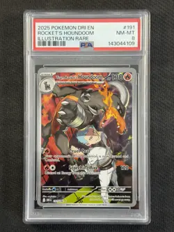 Pokemon Cards PSA 8 NM-MT Rocket's Houndoom IR Destined Rivals 2025 191/182 - Image 1