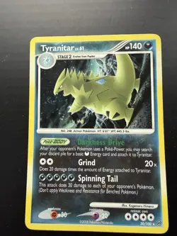 Pokemon TCG Tyranitar Stormfront #30/100 Reverse Holo Rare - Image 1