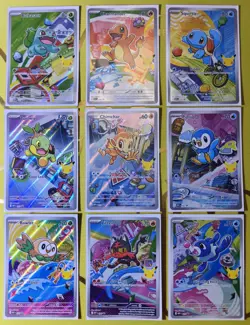 Pokemon - First Partner Illustration Collection Series 1 Full Set of 9 - Image 1