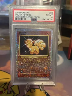 2002 POKEMON LEGEND COLL #98 VULPIX-REVERSE FOIL PSA 6 - Image 2