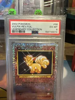 2002 POKEMON LEGEND COLL #98 VULPIX-REVERSE FOIL PSA 6 - Image 3