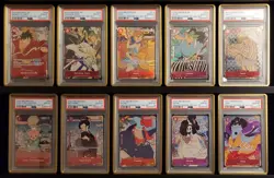 One Piece 1st Anniversary Set English Sequential PSA 10 Cert 1-10 - Image 2