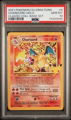 2021 POKEMON CELEBRATIONS CLASSIC COLLECTION #4 CHARIZARD-HOLO PSA 10 - Image 1