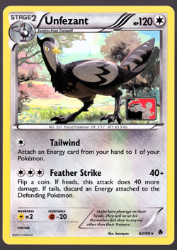 Unfezant 82/98 Pokemon League Promo Holo Emerging Powers Pokemon Card 2011 LP - Image 1